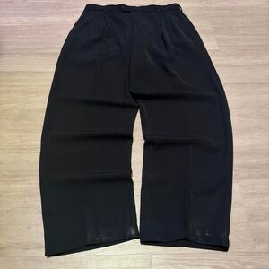 32x28 Black Pleated Baggy Wide Leg Dress Pants Y2K Grunge Vintage 2000s
